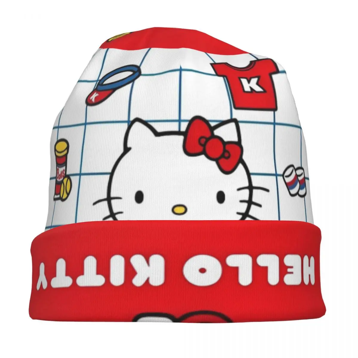 قبعات Hello Kitty Tennis Day الرائعة للجنسين في الهواء الطلق Skullies Beanies قبعات صيفية دافئة لغطاء الرأس #3