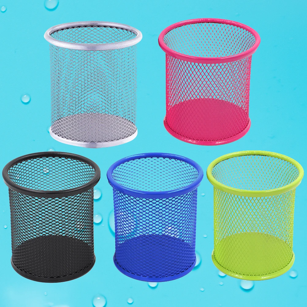 

5 Pcs Pencil Jar Round Container Office Supplies for Desk Holder Penholder Pens Organizer
