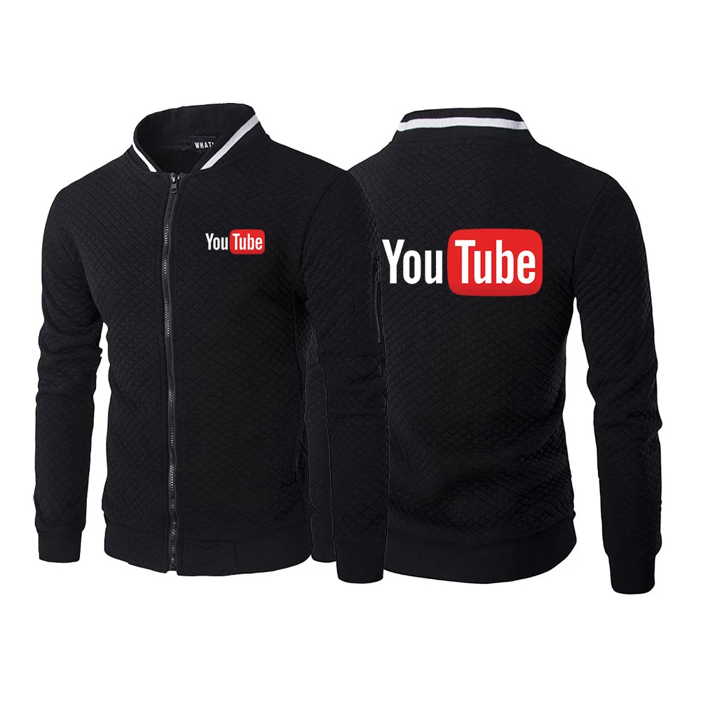 

YouTube 2023 Men's New Fashion Solid Color Comfortable High Quality Round Neck Zipper Up Hoodies Sweatshirt Casual Tops Clothing