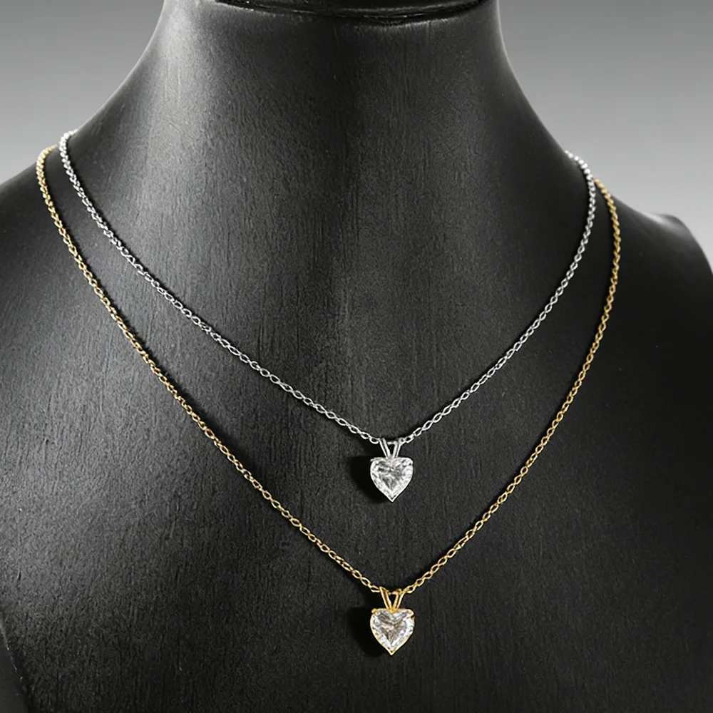 

HORRIPAL 100% D Color VVS1 Heart Cut Moissanite Pendant Necklace For Women S925 Silver GRA Wedding Fine Jewelry Anniversary Gift