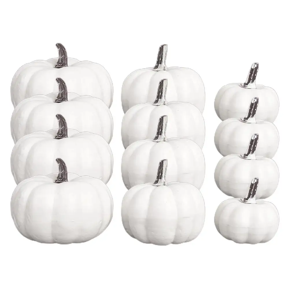 Lifelike Foam White Pumpkin DIY Craft Supplies Miniature Vegetable Ornament for Home Shop Office Holiday Decor