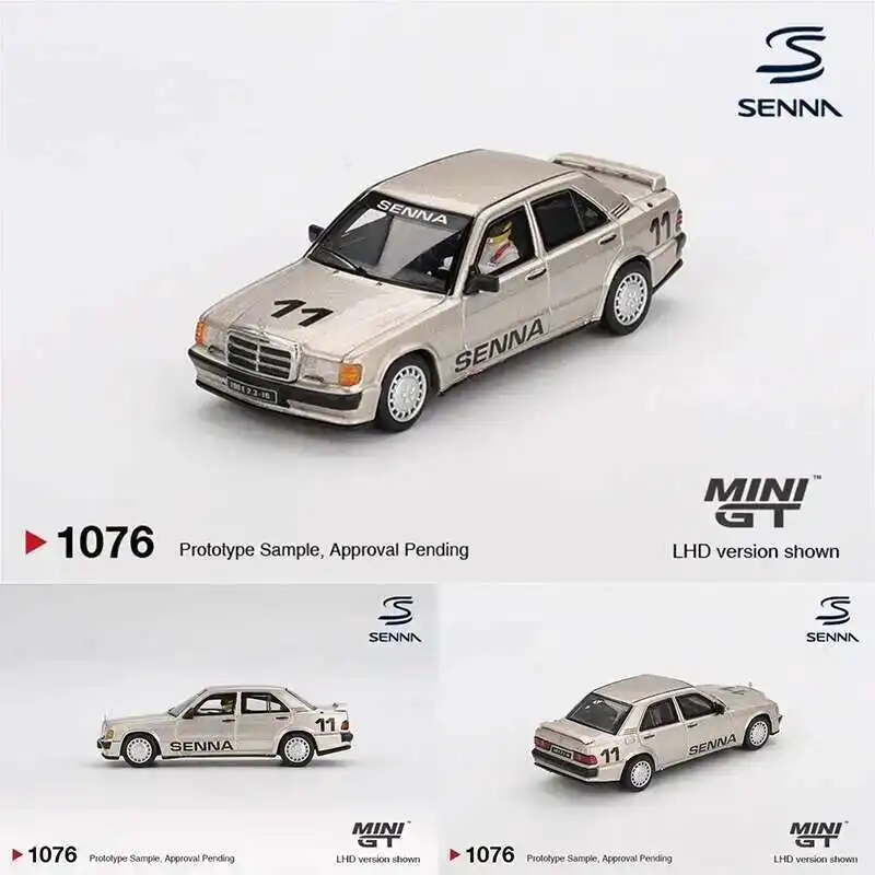

Предпродажа MINIGT 1076 1:64 Mercedes Benz 190 E 2.3 16 # 11 Айртон Сенна 1984 года, коллекция моделей автомобилей, игрушки Nürburgring, литой под давлением