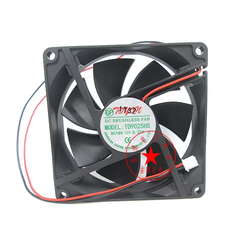 

TONON TD9025HS DC 18 В 0,22 А 90x90x25 мм 2-проводной охлаждающий вентилятор для сервера