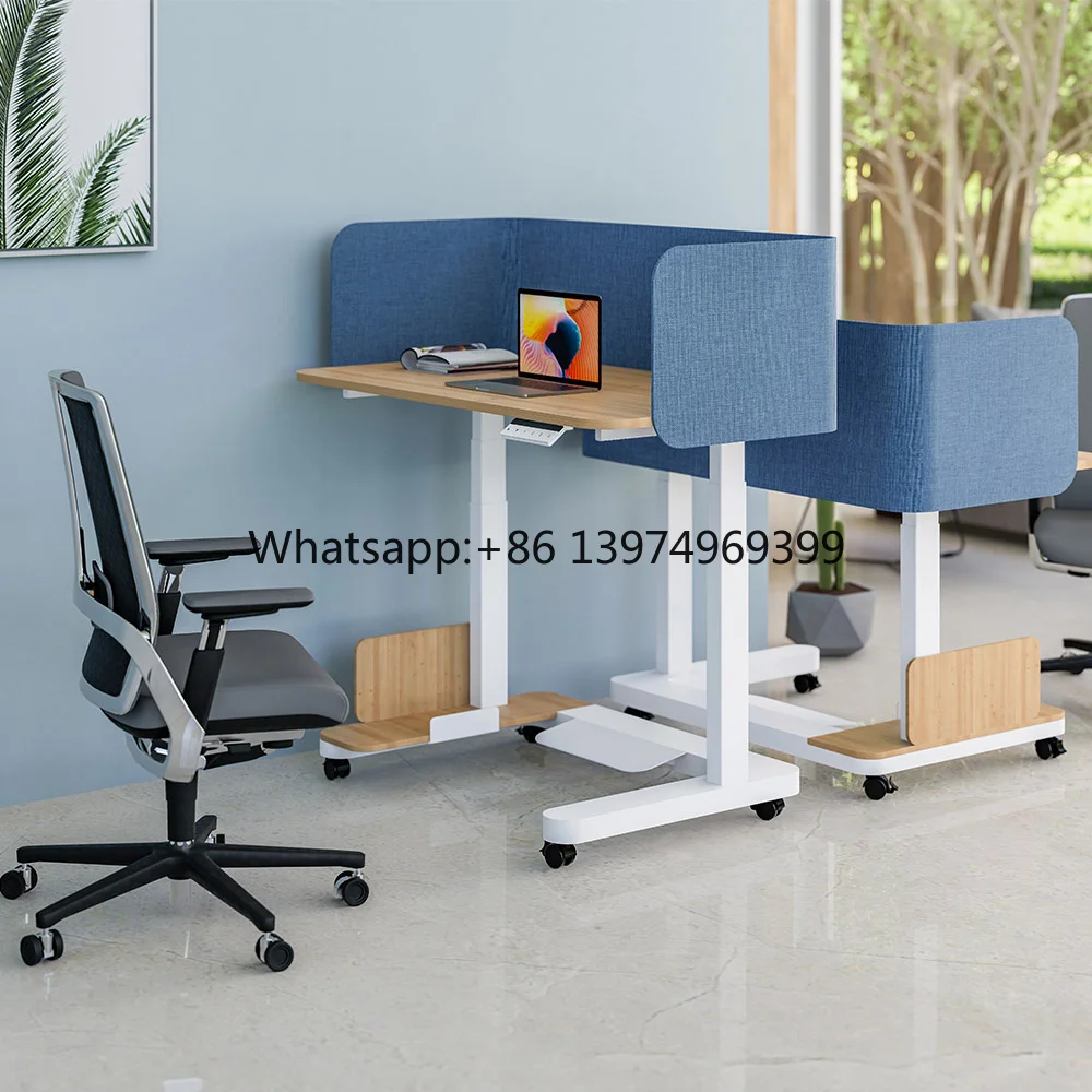 2024 New White Height Adjustable Tables Mobile Standing Desks Rolling Table Cart