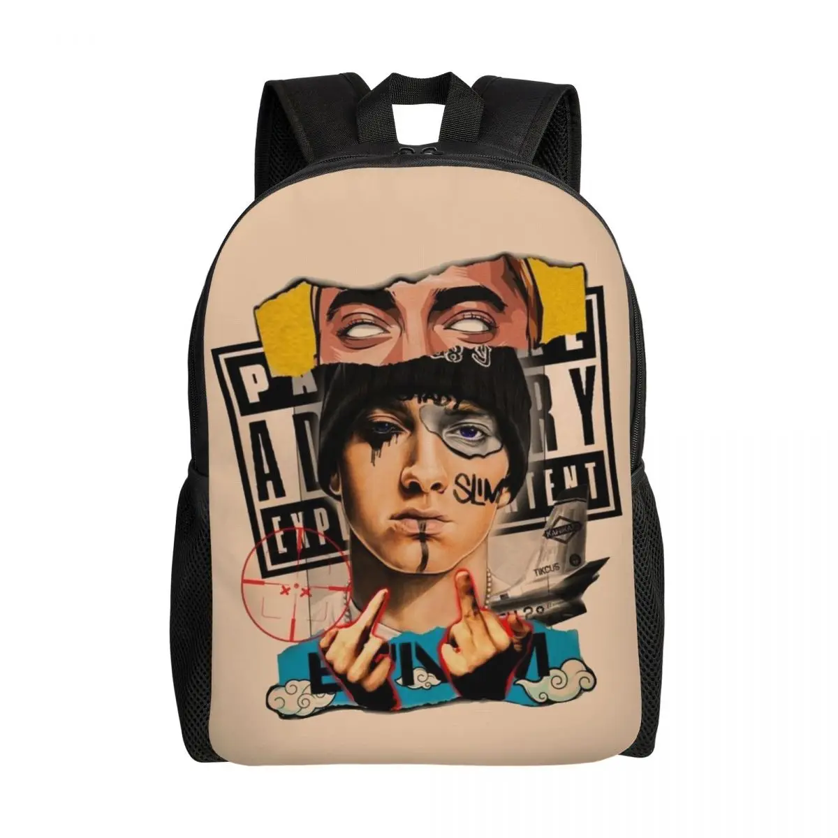 

Custom E-Eminem Hip Hop Singer Backpacks for Men Women Water Resistant School College Bag Printing Bookbag