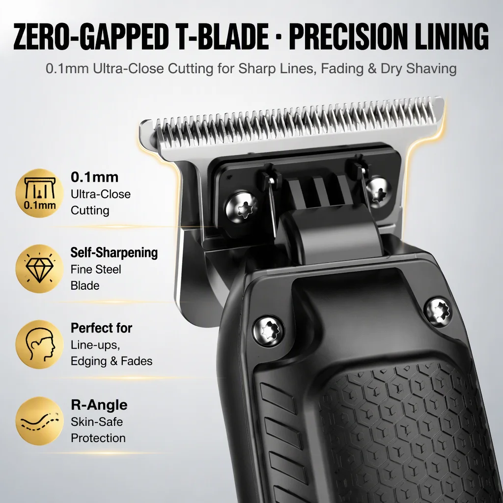 Professionele draadloze tondeu - Zero Gapped T Blade Hair Trimmer recensie en prijs