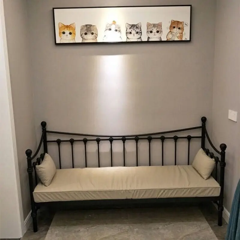 European simple wrought iron sofa bed sitting and sleeping single bed princess  children's push-pull