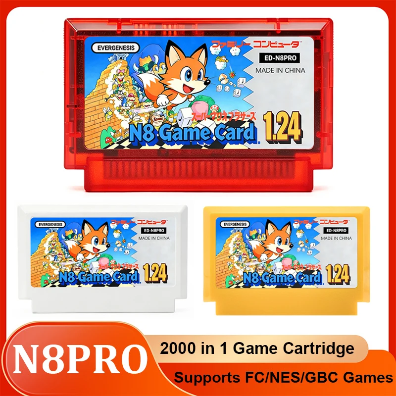 Cartouche de jeu multi-jeux ED-N8PRO 2000 en 1 FC NES, carte flash 8 bits avec carte TF 4G pour console familiale NES Famicom 8 bits originale