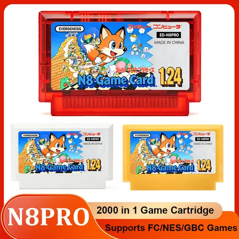 ED-N8PRO 2000 in 1 FC NES Multi Game Cartridge 8 Bit Flash Card with 4G TF Card for Original NES Famicom 8 Bit Family Console