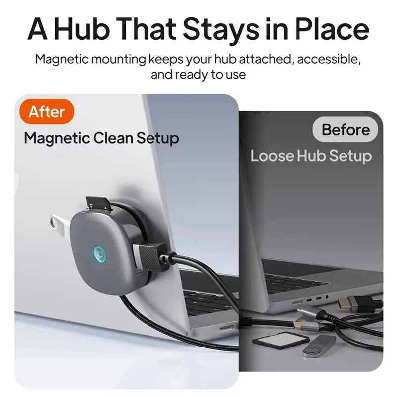 New Arrivals-USB-C Hub Magnetic Hub 7 In 1 Converter Docking Station