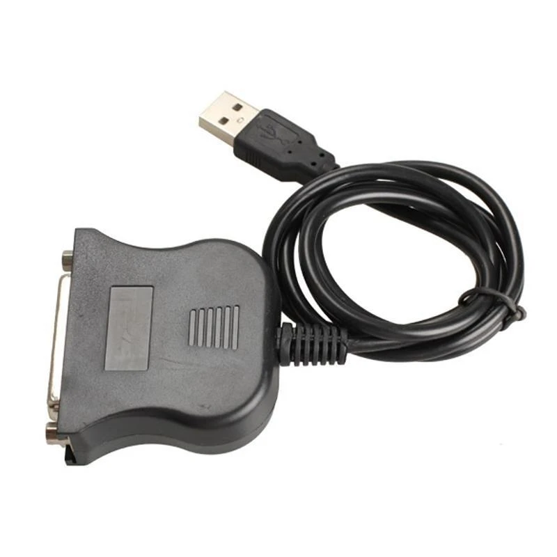 Black 80cm USB 2.0 to DB25 25Pin Female Port Print Converter Parallel Communication Adapter Cable for Printer
