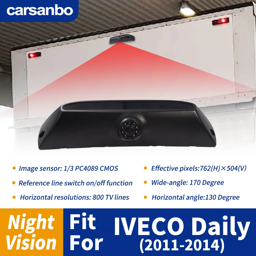 Carsanbo Van Brake Light Camera For IVECO Dairy 2011 2012 2013 2014 4 Gen Rear View Camera 7 inch Screen Optiona;