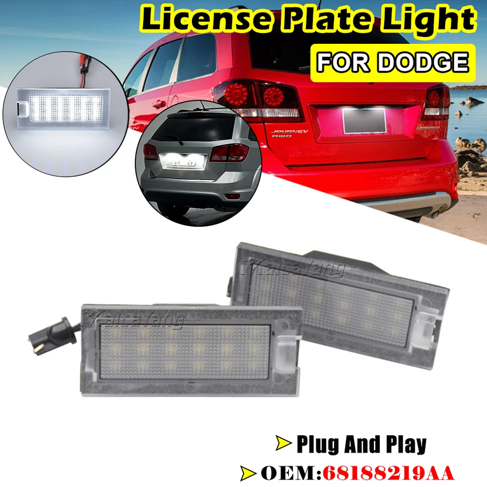 For Dodge Journey Fiat Freemont 2PCS LED Number License Plate Lights With Canbus Replace OE Number: 68188219AA