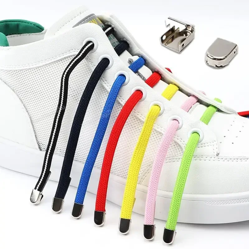 Fashion No Tie Shoe Laces Elastic Laces Sneakers Flat Shoelaces Without Ties Kids Adult Quick Shoe Lace Rubber Bands for Shoes