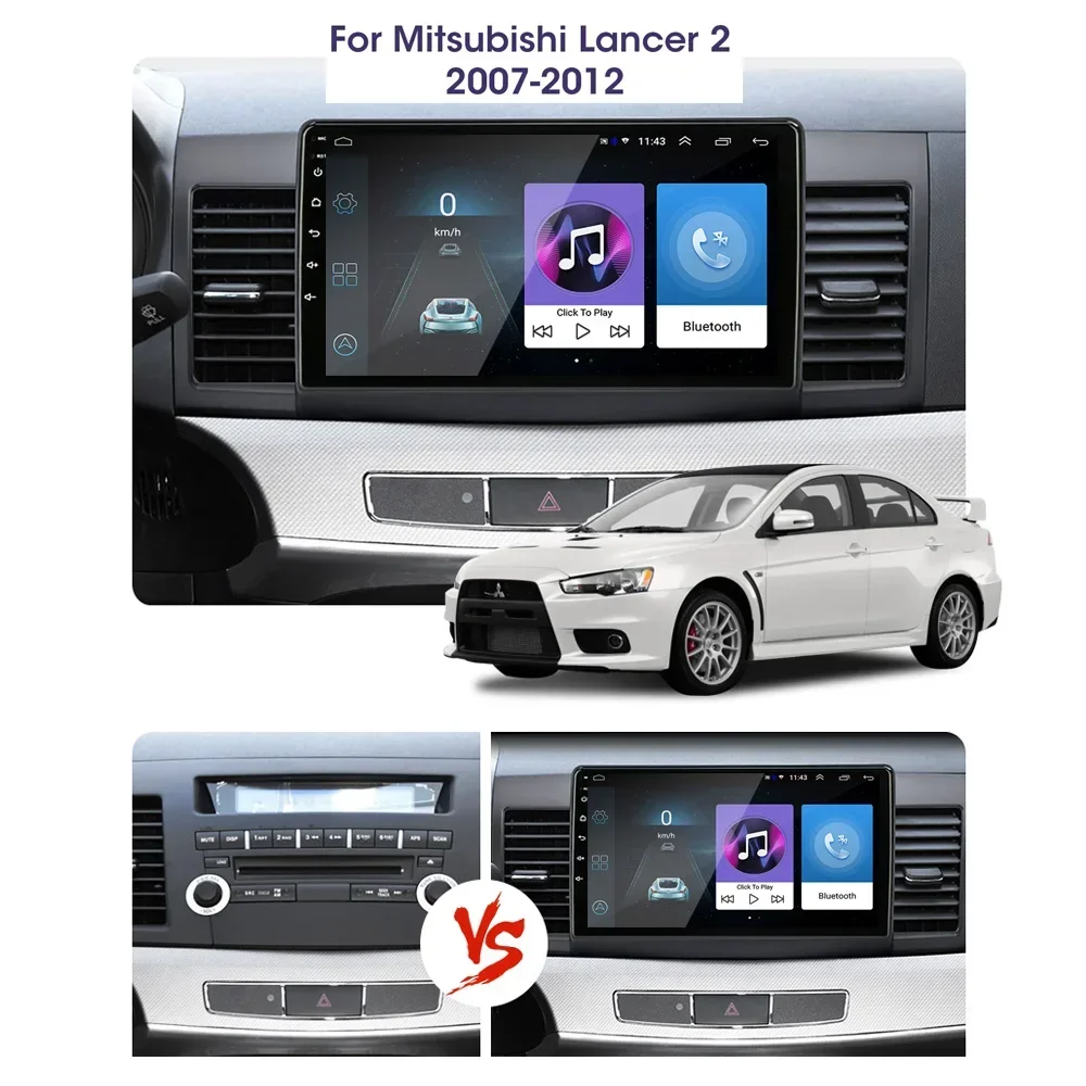

8GB+128GB Android 13 radio For Mitsubishi Lancer 10 2007 - 2013 Car stereo Multimedia Player Carplay Auto GPS Navigation no dvd