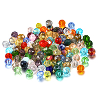 300pcs Round Crystal Glass Beads Color Loose DIY Craft Bracelet, Necklace Jewelry Making, 4mm 6mm 8mm