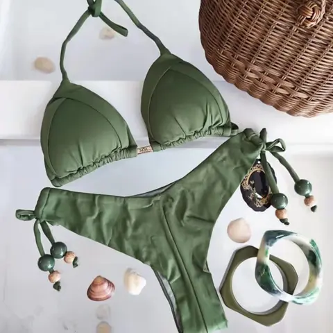 RUOTONGSEPT 2025, neuer sexy 13-Farben-Dreieck-Badeanzug für Damen, brasilianische Bikinis, Bademode, Push-Up-Badeanzug, Strand-Bikini-Set