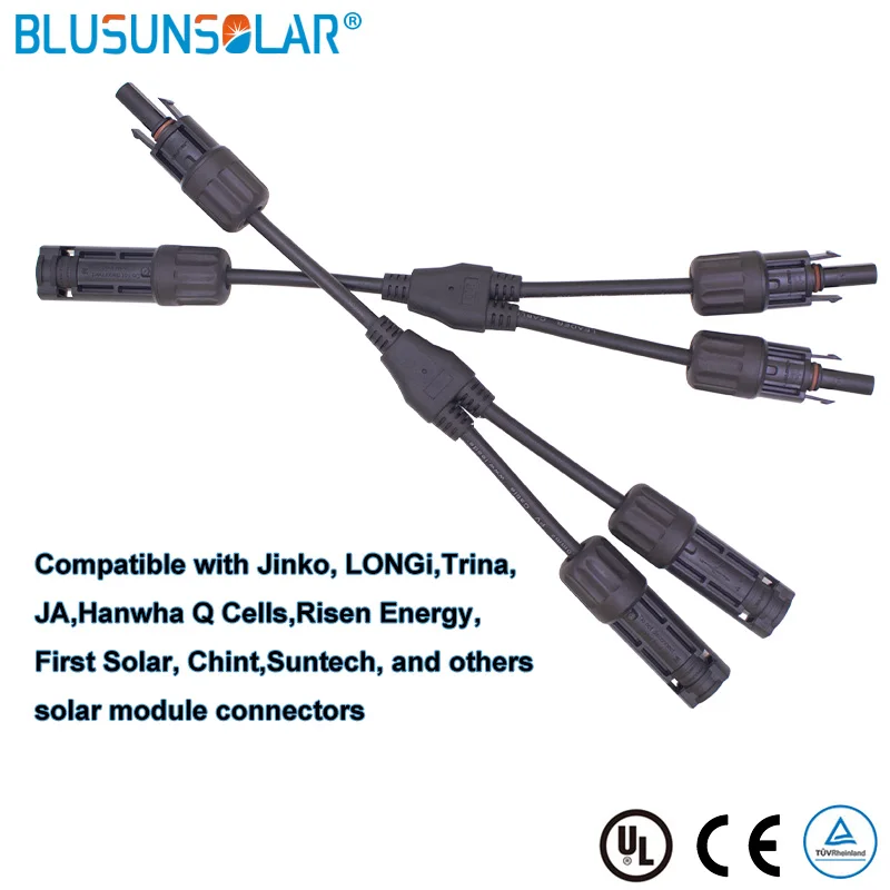 

TUV Approved 2 IN 1500V PV Branch Solar Parallel Connector Male To Female Plug