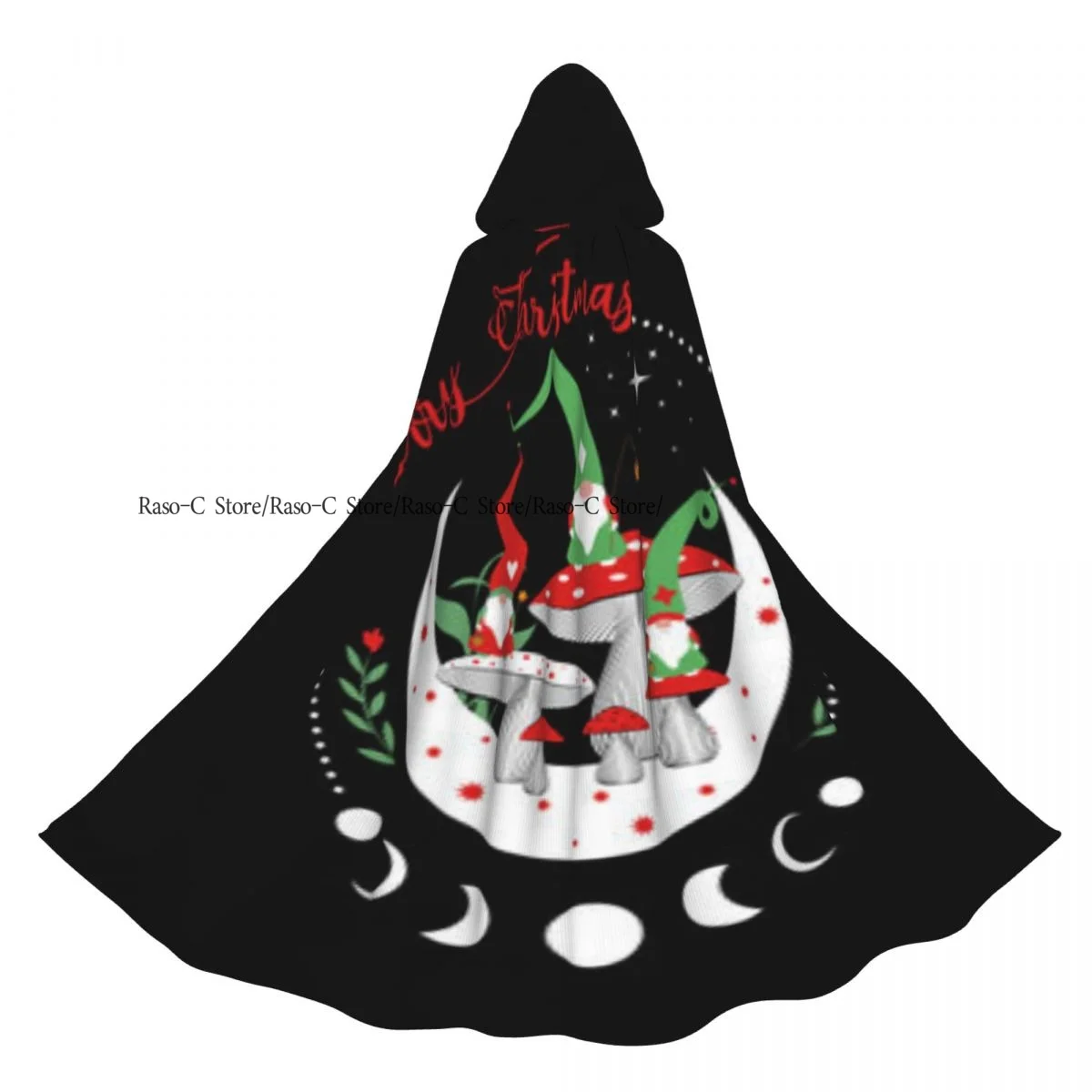 

Adult Cloak Cape Hooded Magic Gnomes Crescent Moon And Stars Medieval Costume Witch Wicca Vampire Elf Purim Carnival Party