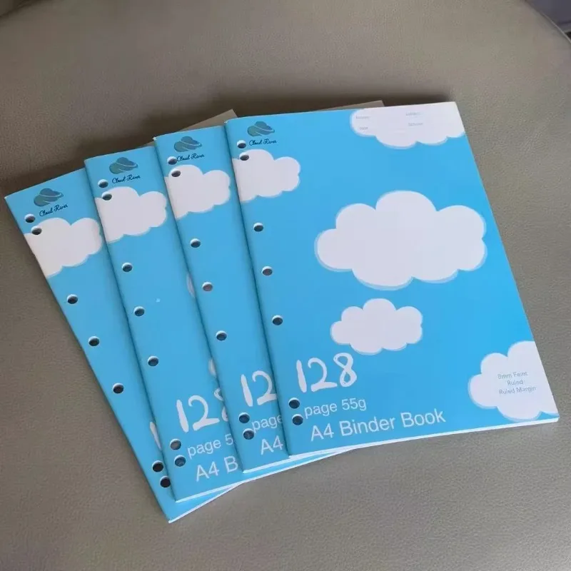 Ins Style Cloud Texture Notebook A4 Saddle Stitch 128 Pages Simple Draft Exercise Book