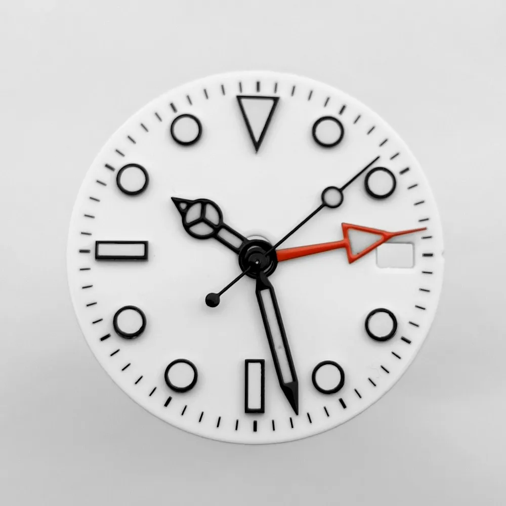 28,5 m Zifferblatt GMT Uhrenzifferblätter passend für NH34/NH35 Uhrwerk BGW9 Blaue Leuchtzeiger Uhrenteile Zubehör Zifferblatt Zeiger – Detail 5