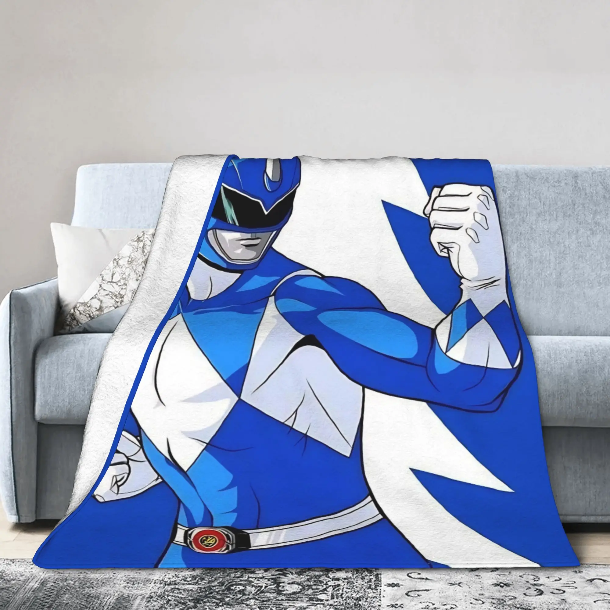 Blue Ranger Blanket Power R-Ranger Plush Awesome Breathable Throw Blankets for Home Restaurant All Season