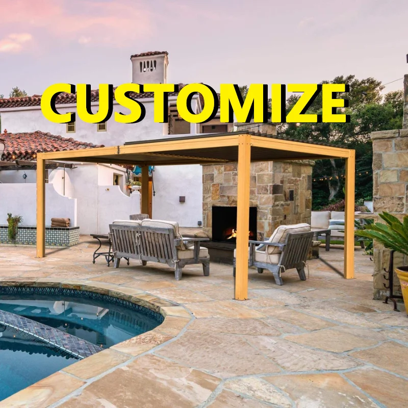 Any Size Custom Low Noise Motorized Retractab Aluminum Gazebo Silent Open Design Home Courtyard Waterproof Sunproof Relax Canopy
