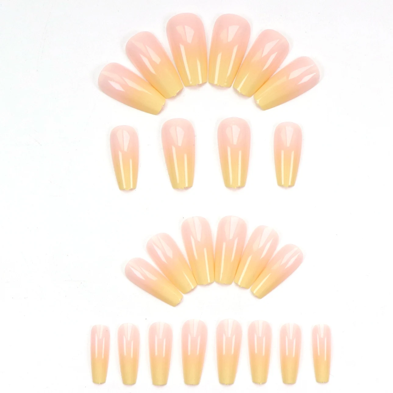 24 Stück: Verschönern Sie Ihren Look mit kurzen, quadratischen Kunstnägeln mit einem rosa-weißen Farbverlauf, 1 Nagelfeile & 1 Nagelkleber-Aufkleber-Set. – Detail 38