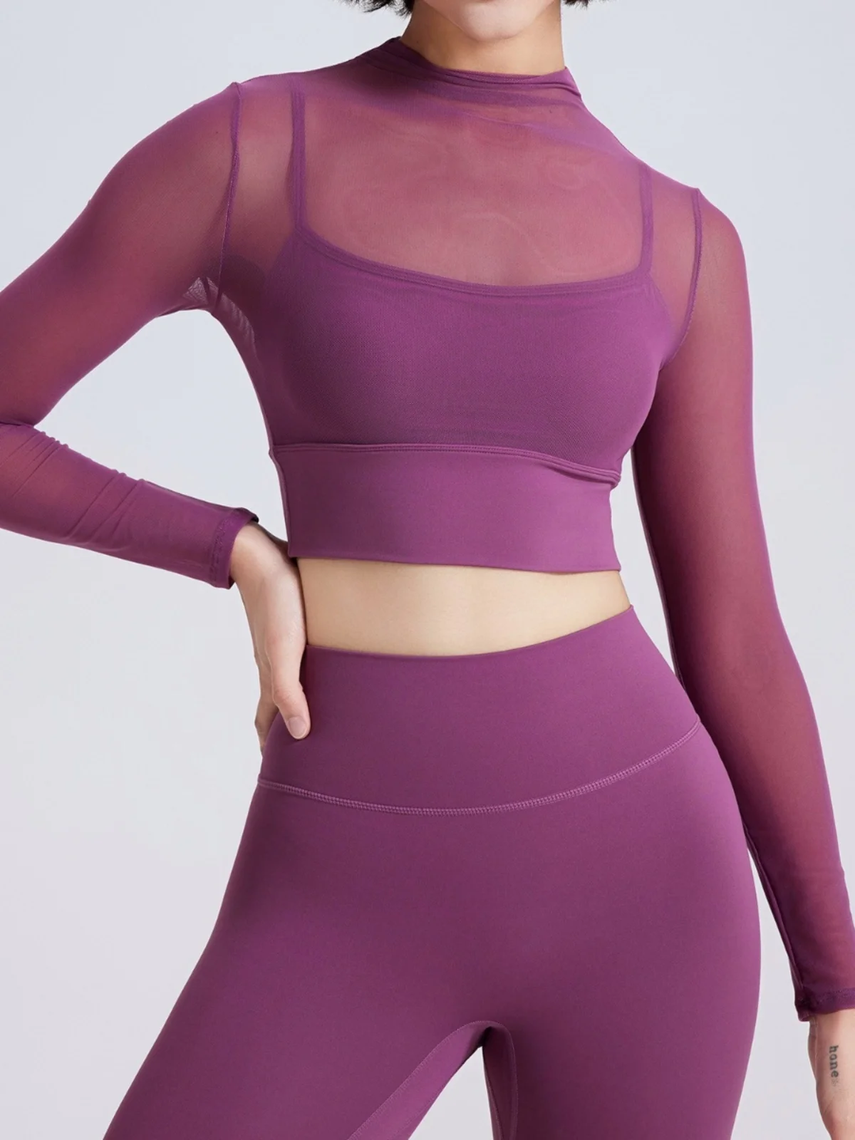 

Sexy Me Yoga Fitn Sports Bra Long Sve Cup Running Qui Dry Breathable Top Women's Tight Fit Nylon Gymwear