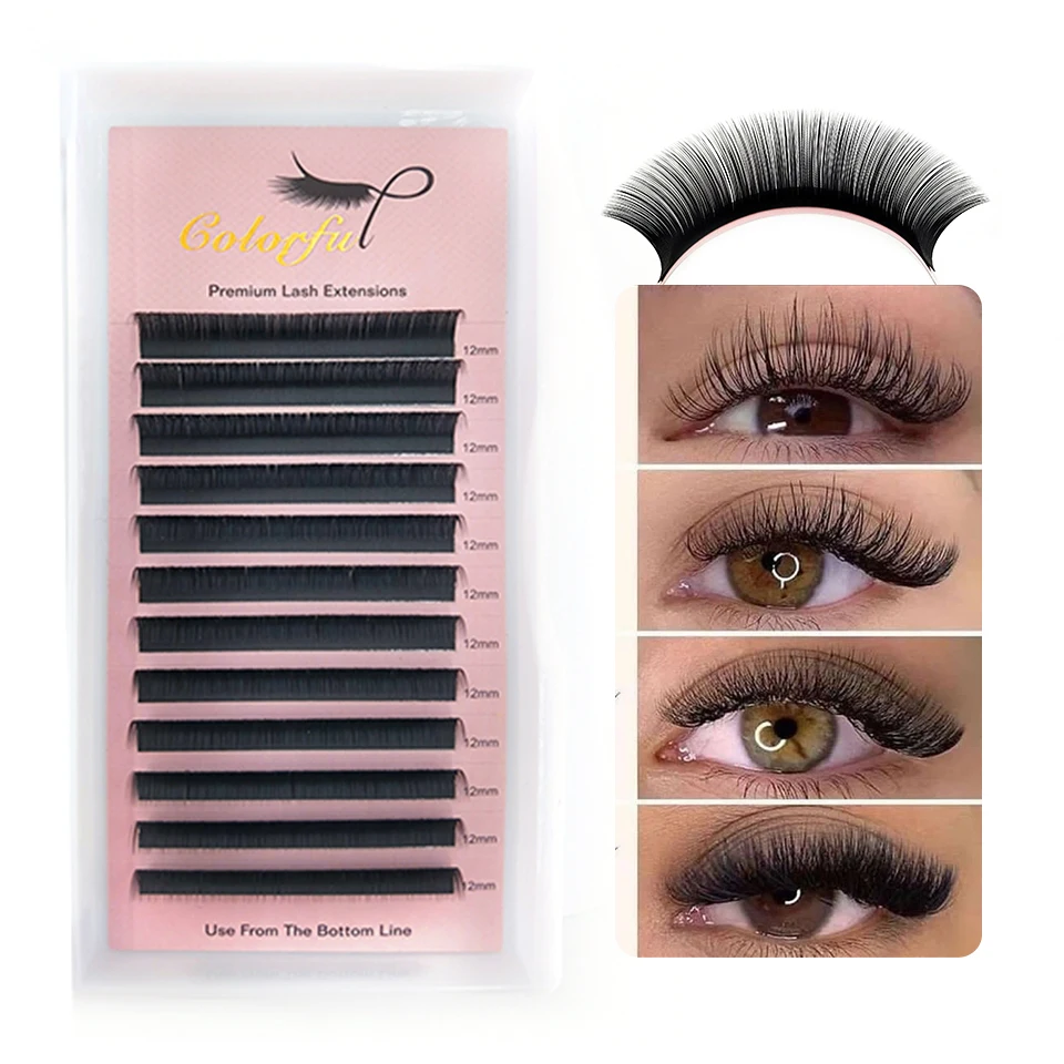 

Faux Mink Long Eyelash Extensions Tray 20mm Soft Russian Volume Eyelashes Mix 5 6 7mm Lower/Bottom Individual Eyelash Supplies