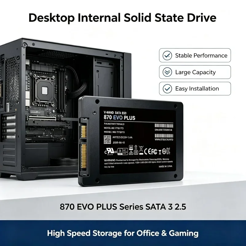 870 EVO Plus Builtin SSD SATA3 2.5 Inch Solid State Hard Disk 500GB 1TB 2TB 4TB Fast Read Write for Laptop Desktop Computer