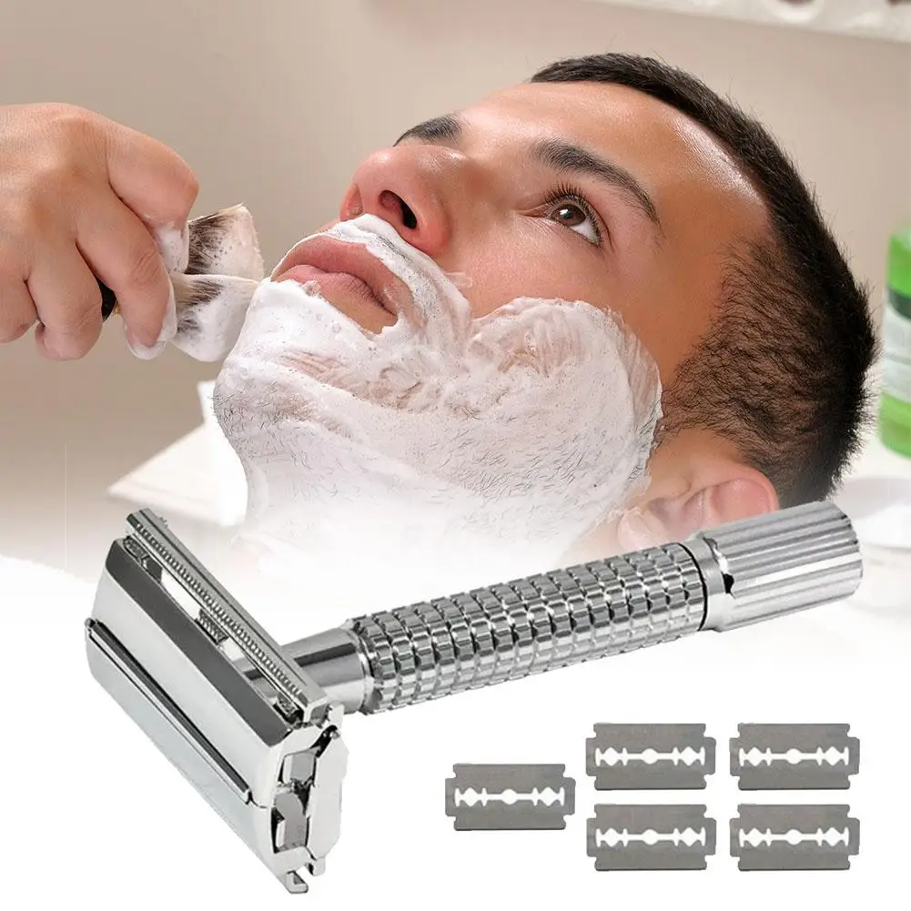 Adjustable Safety Razor Men's Professional Manual Shaver Tool Stainless Men Steel Folding Edge Razor Barber Straight Shavin K3S8