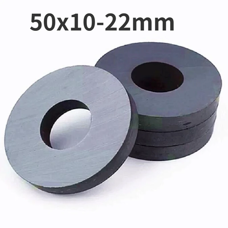 5/10PCS/LOT Y30 Ring Ferrite Magnet 50*10 mm Hole 22mm Permanent Magnet 50mm x 10mm Black Round Speaker 50X10 50-22x10mm