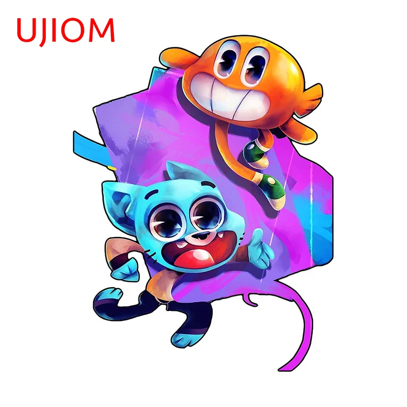 UJIOM 13cm X 10.1cm Cartoon Gumball Darwin Wall Sticker Sunscreen Interesting Vinyl Air Conditioner Decal Decoration Accessories