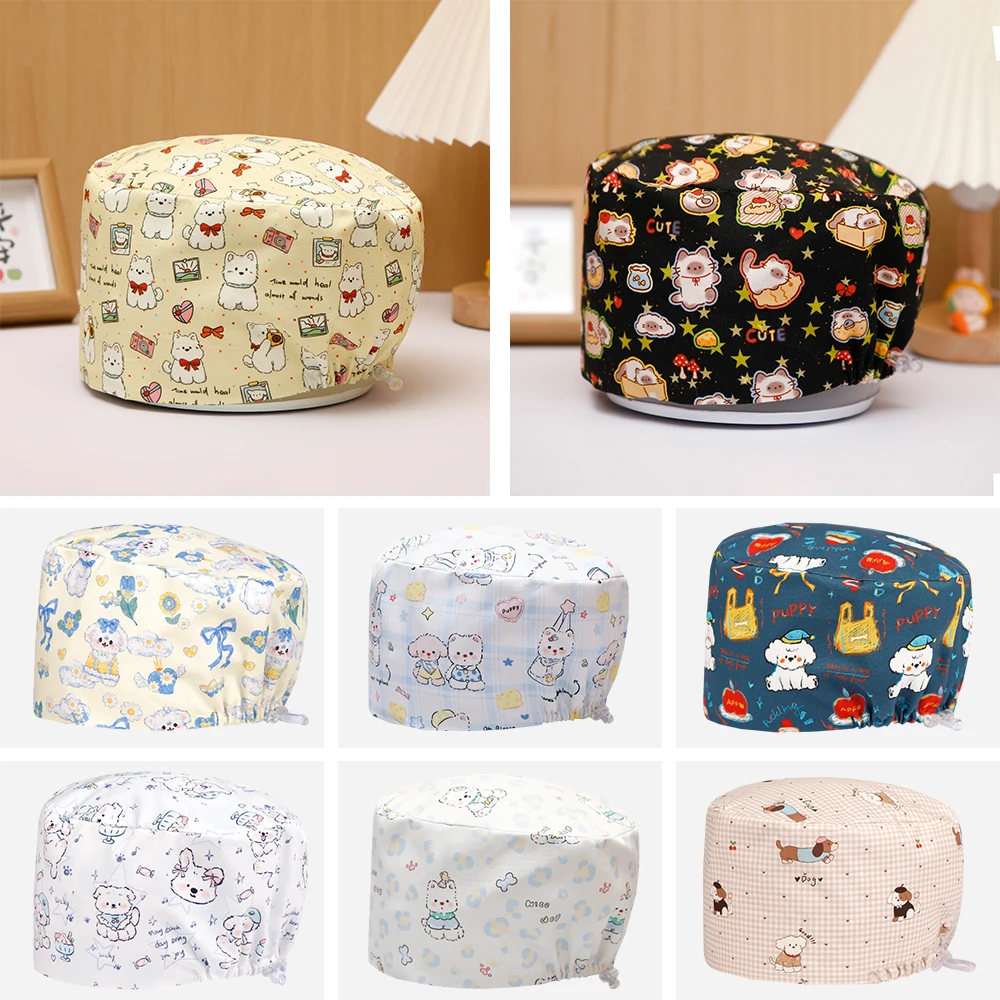 الكرتون ممرضة القبعات الطبية فرك قبعات الجراحية صالون تجميل قبعات العمل النساء طبيب الأسنان الطبيب البيطري الشيف مستشفى الطبيب قبعات K1211