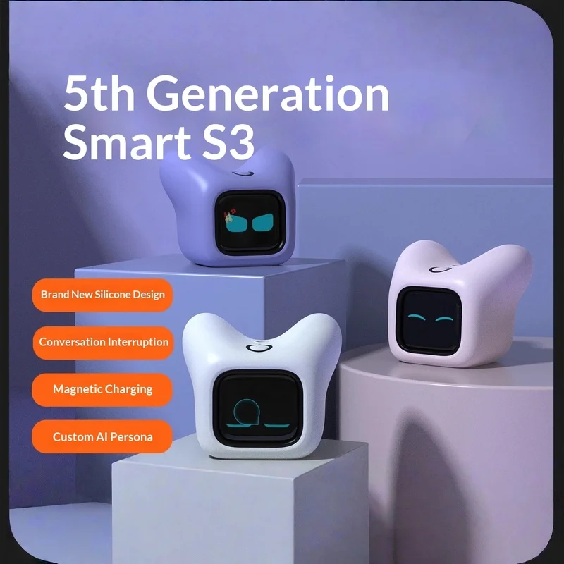 Bairimenghua Xiaozhi S3 5th Gen AI Voice Electronic Pet Robot Magnetic Charging Dynamic Expressions Car Emotional Birthday Gift