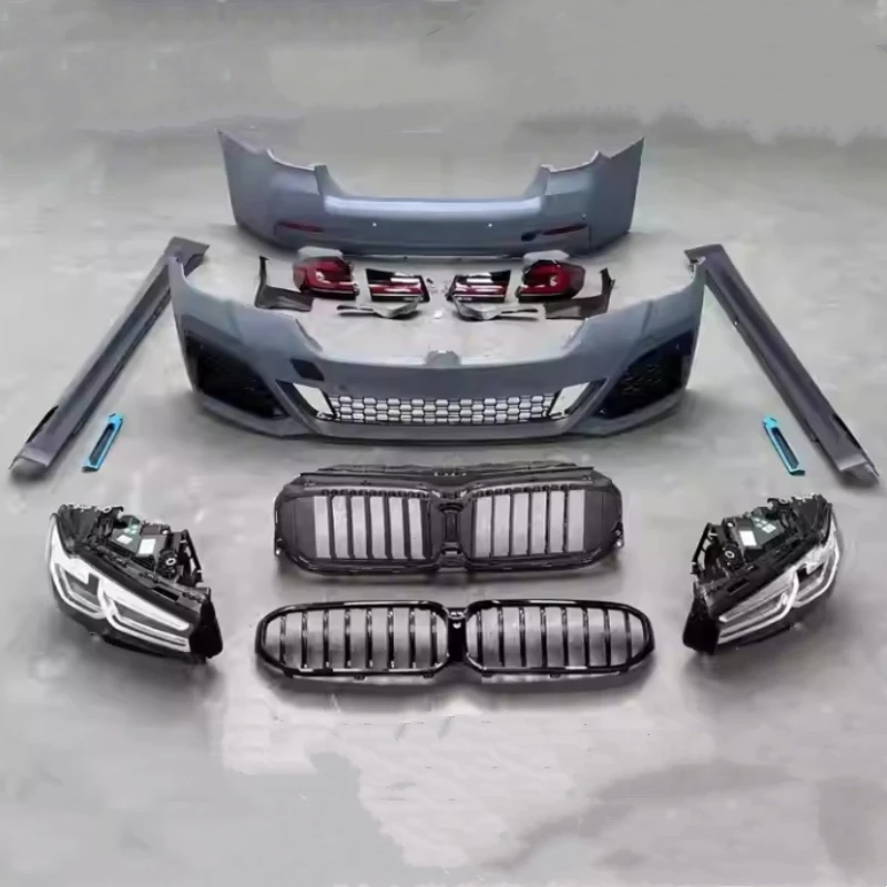 

Комплект кузова для BMW 5 серии G30 G38 18-20, модифицированные боковые юбки, решетка переднего и заднего бампера, фара, задний фонарь в сборе