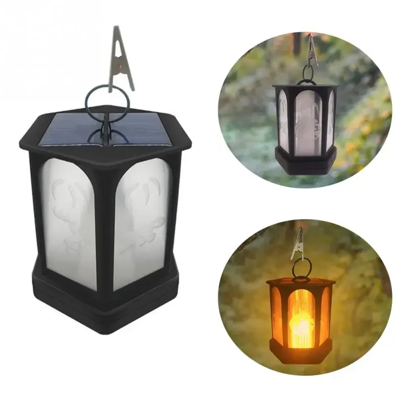 تعمل بالطاقة الشمسية المشهد مقاوم للماء حديقة توفير الطاقة في الهواء الطلق مصباح سداسية Led زينة الحفلات لهب ضوء انخفاض الشحن #4