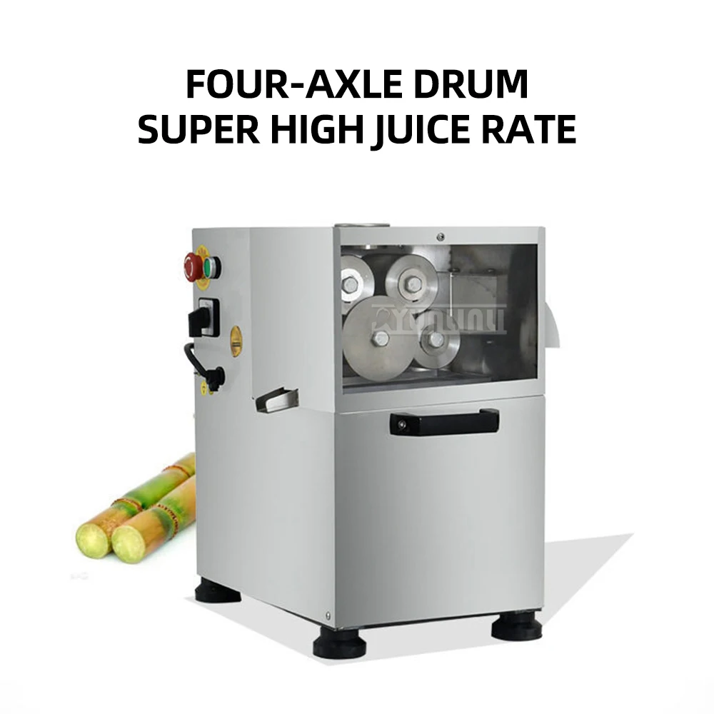ماكينة ضغط قصب السكر الكهربائية التجارية 4 أسطوانات عصارة من الفولاذ المقاوم للصدأ لاستخلاص العصير بكفاءة