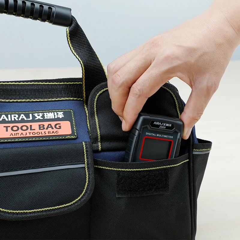 AIRAJ Waterproof Tool Bag Electrician Tool Bags with Plastic Bottom,Adjustable Shoulder Strap,Multifunction Tool Bag