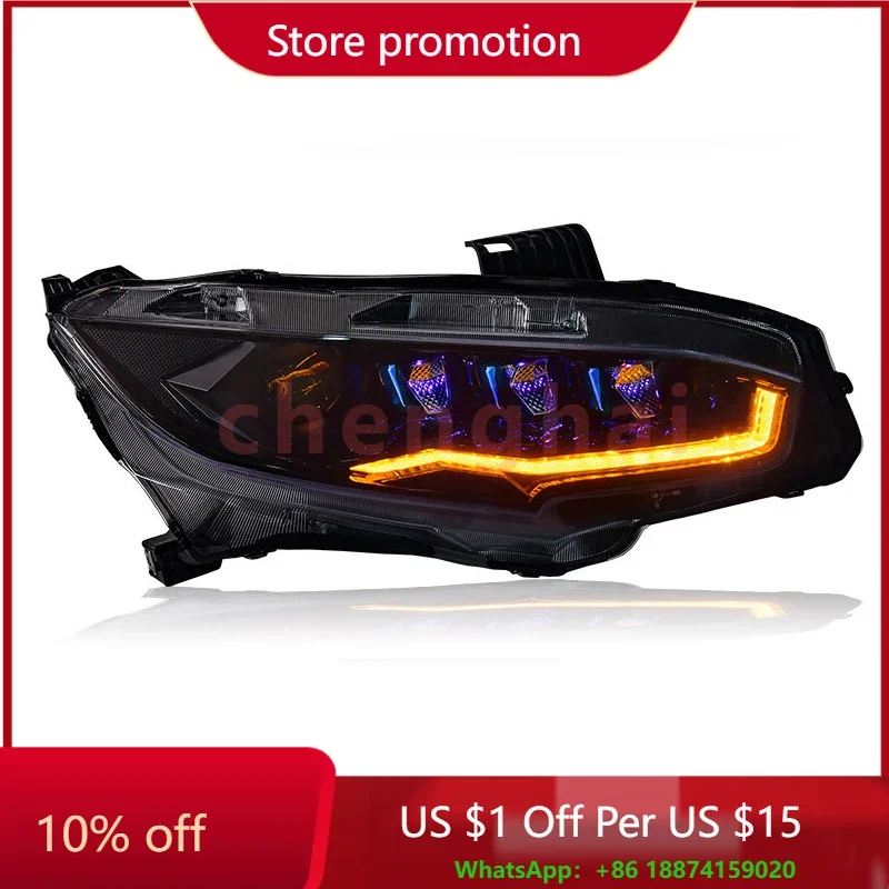 

led headlights for honda civic 10th generation gen accessories 2016 2017 2018 2019 2020 2021