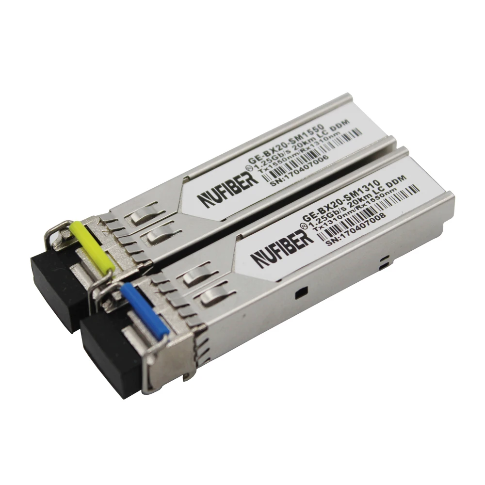 2PCS 10km 1.25Gb/s SFP Transceiver BiDi Tx1550nm/Rx1310nm Single LC Single Model 10km Fiber Module Hot Pluggable DFB-LD