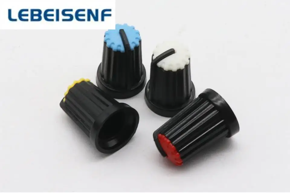 

1lot/800pcs WH148 Potentiometer knob Cap power amplifier Plastic knob caps for Diameter 6mm D- Handle White