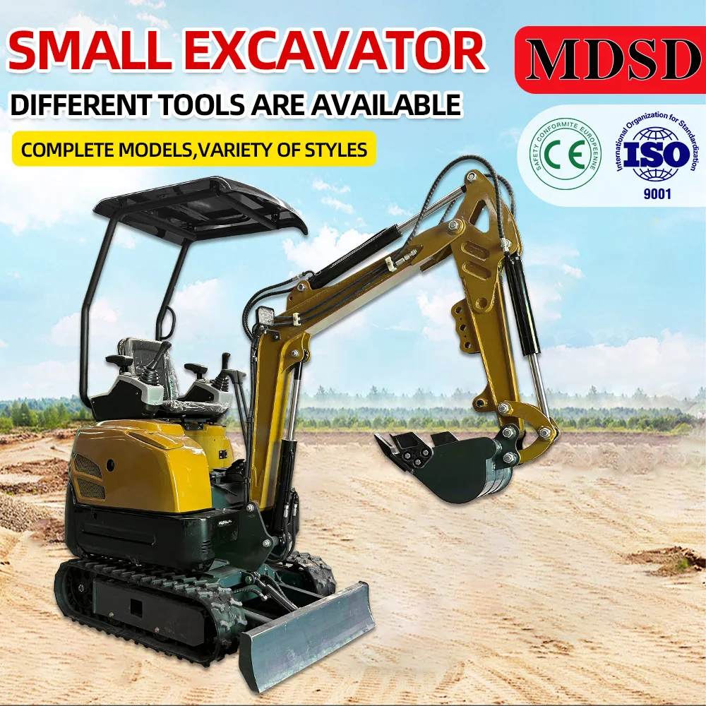 Excavator Mini MD Diesel dengan Aksesoris, Pengiriman DDP, Excavator Kecil Hidrolik, Aksesoris Lengkap, Excavator Pertanian untuk Kubota