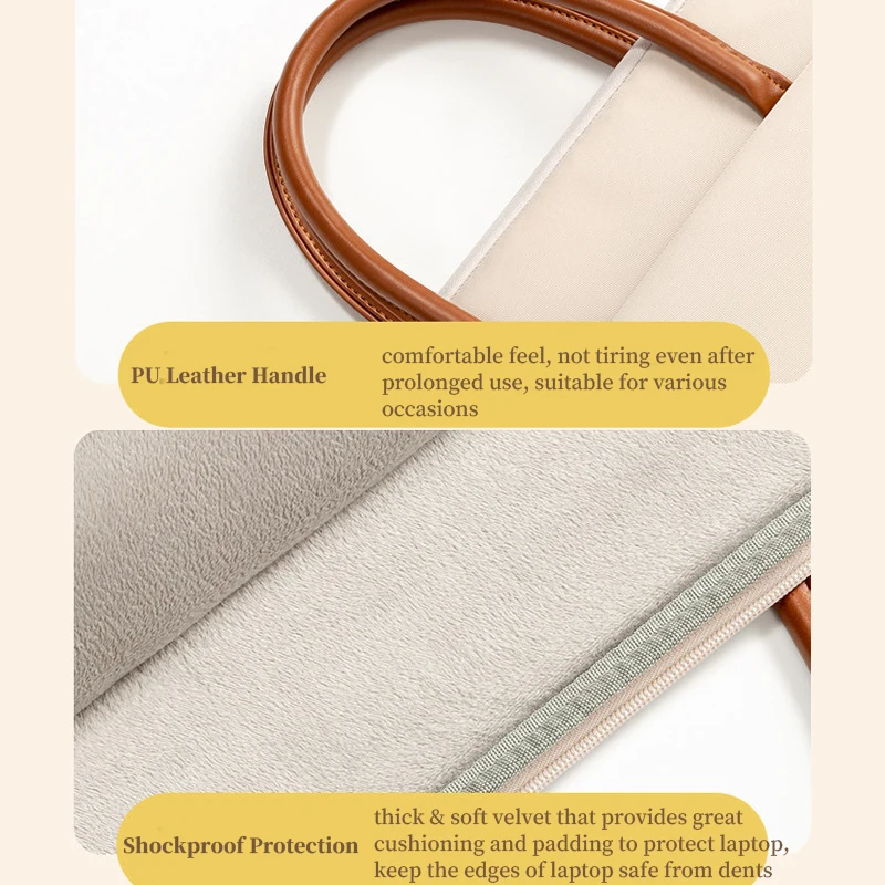 Business Laptop Bag Stylish Women Tote Bags Slim Briefcase For 13 14 15.6 Inch Macbook Air Pro Acer Huawei Asus Dell Lenovo Case view 4