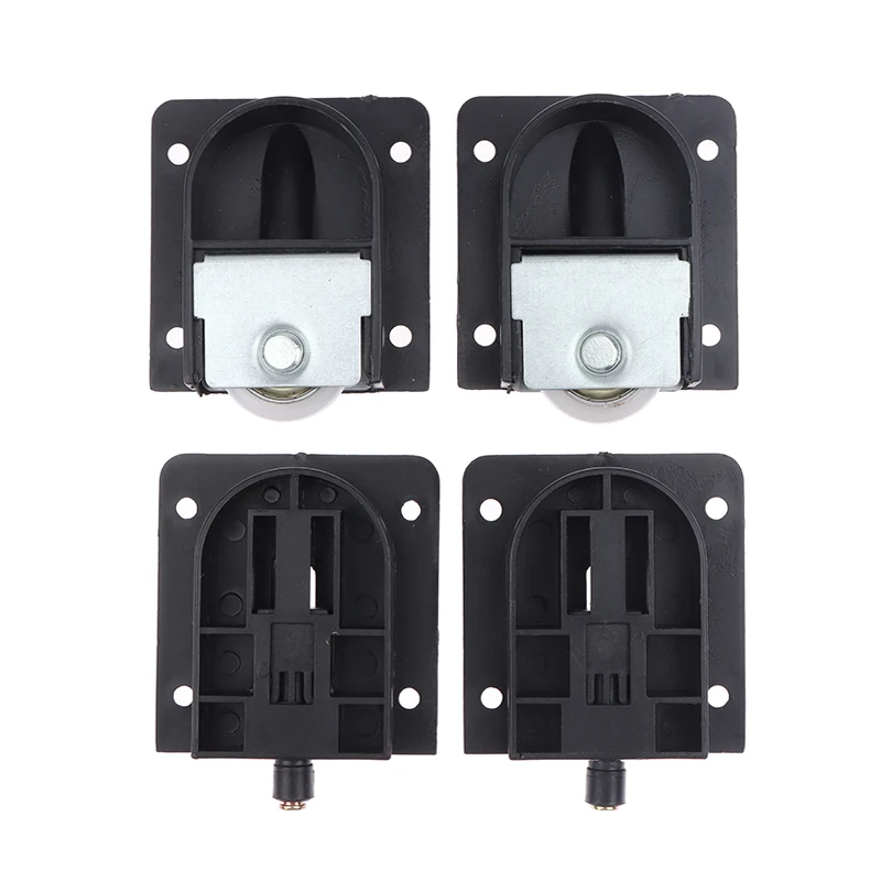 2Pairs Wardrobe Plastic Plat Home Sliding Door Pulley Black Sliding Door Wheel Cabinet Nylon Pulley Hanging Wheel