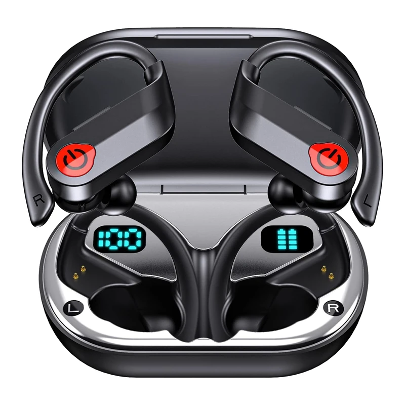 Auriculares Bluetooth con sonido estéreo, cascos por encima de la oreja impermeables IPX7, aptos para deportes, teléfono, ordenador portátil