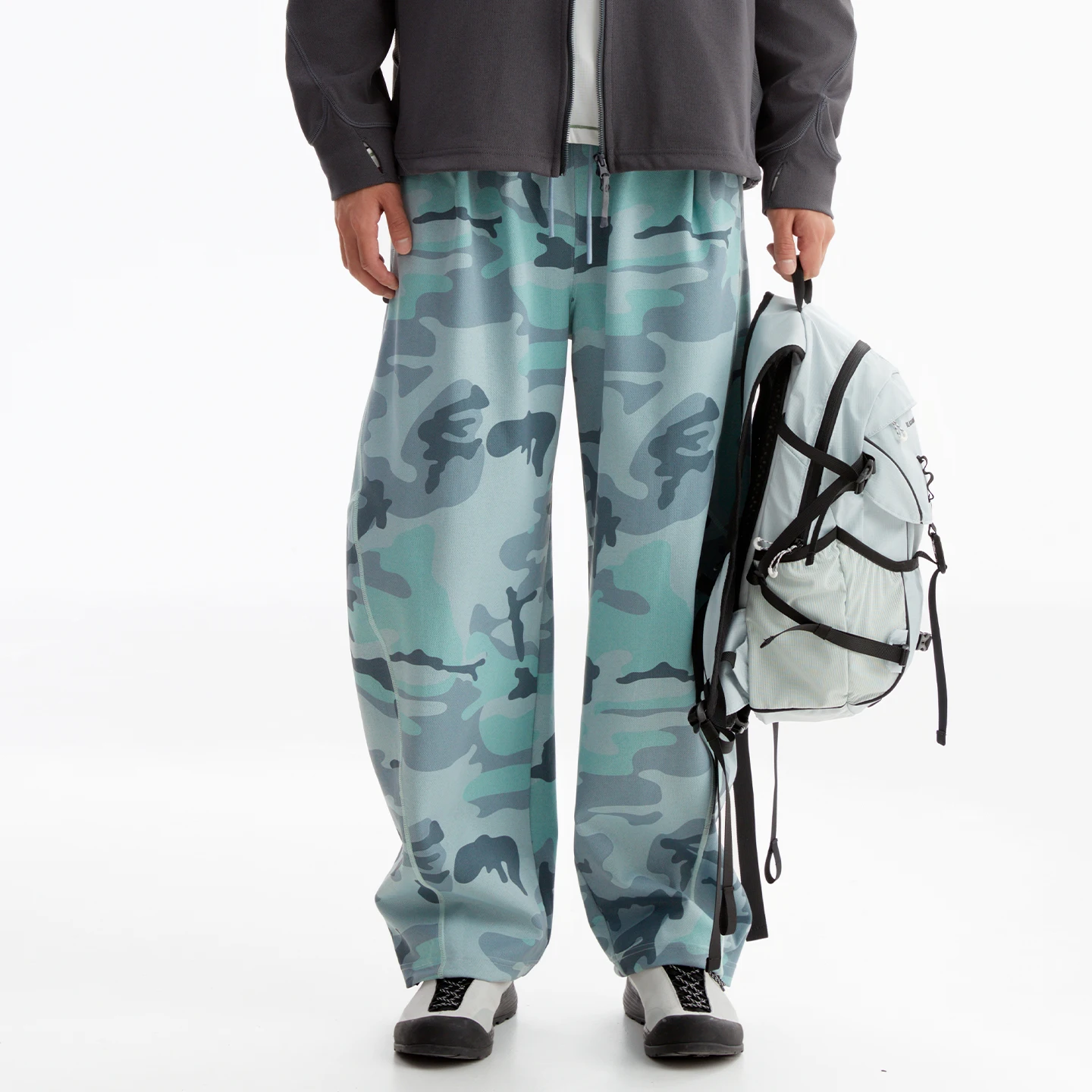 Unisex Camo Machete Knit Pants Outdoor Quick Dry UV Protection Antibacterial Anti-static 2 Ways Wear Hiking Trousers
