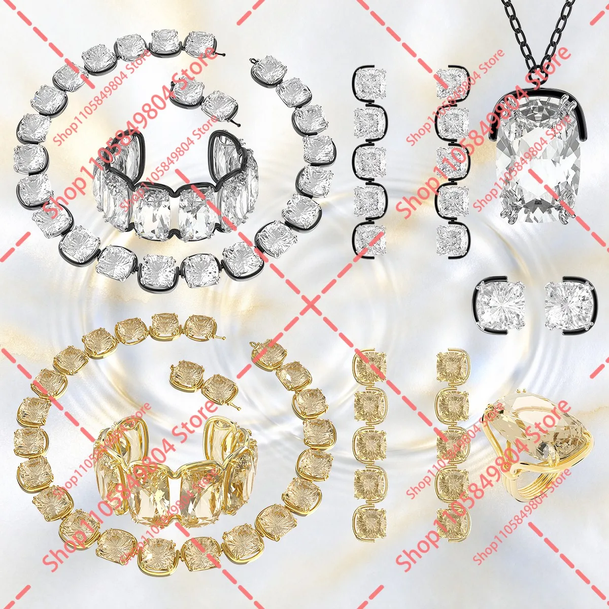 Fashion Black & Gold Tone Statement Matching Jewelry Set, Ladies Shiny Multi‑Piece Kit, Ideal Festival Gift for Her