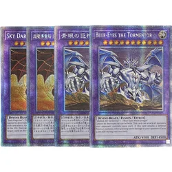 Yu Gi Oh Cards Sky Dark Dragoon Blue-Eyes The Tormentor Anime Game Characters Collection carte Flash con stampa giocattolo fai da te versione EN JP